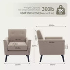 Fauteuil Mid-Century Modern avec pieds en bois