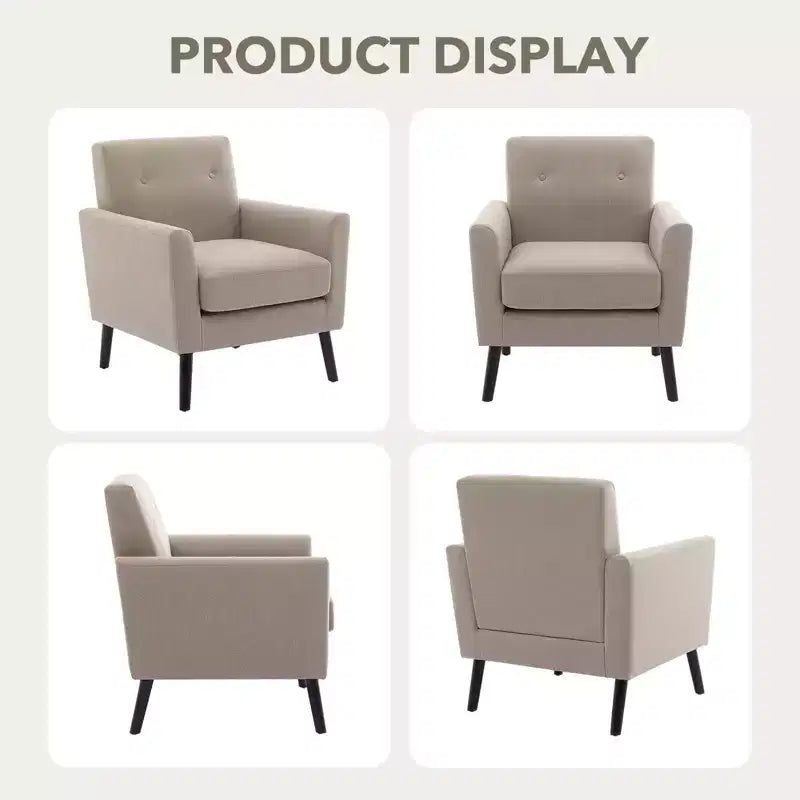 Fauteuil Mid-Century Modern avec pieds en bois