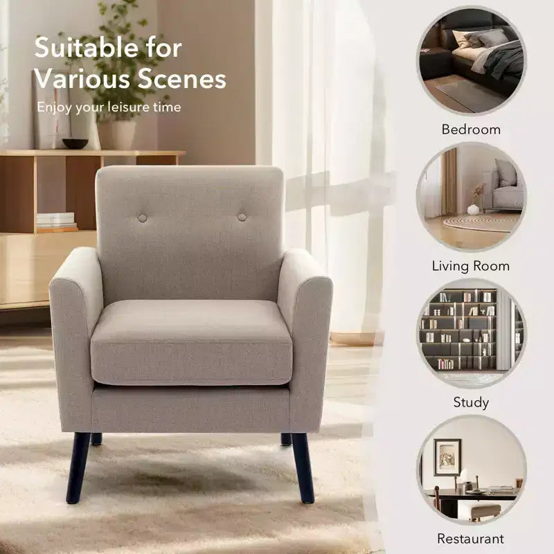 Fauteuil Mid-Century Modern avec pieds en bois