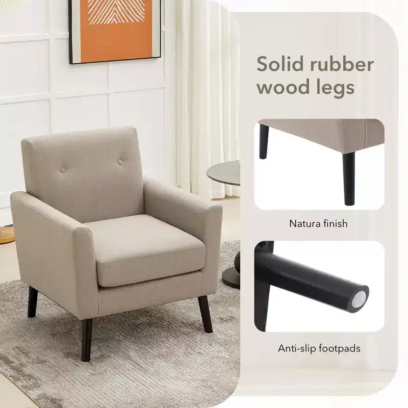 Fauteuil Mid-Century Modern avec pieds en bois