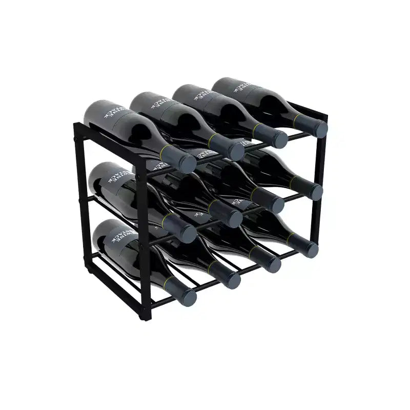 HOMLUX 3 Tier 12 Bottle Metal Countertop Wine Rack Drinks Storage Shelf for Drinks Lovers