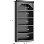 Bibliothèque en bois à 5 niveaux avec arceau de ferme