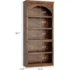 Bibliothèque en bois à 5 niveaux avec arceau de ferme
