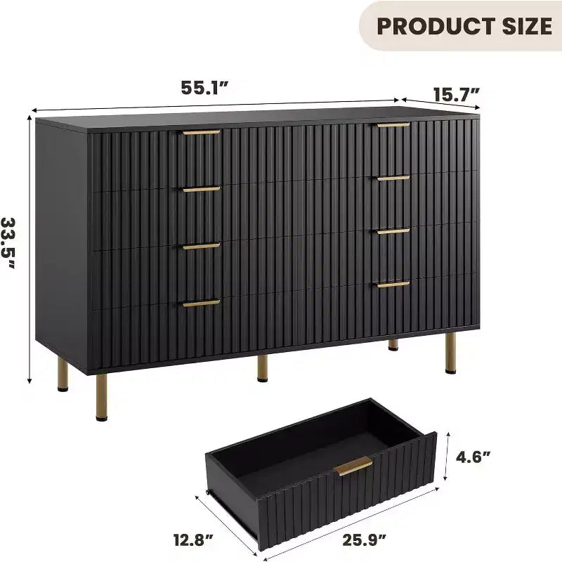 Meuble de rangement avec 8 tiroirs Commode de chambre en bois Meuble de rangement