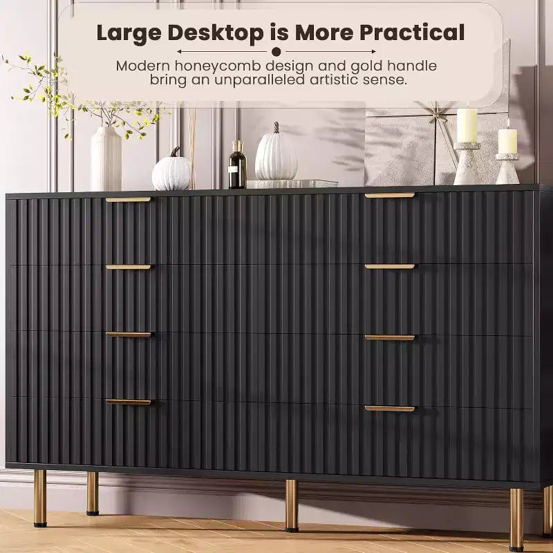 Meuble de rangement avec 8 tiroirs Commode de chambre en bois Meuble de rangement