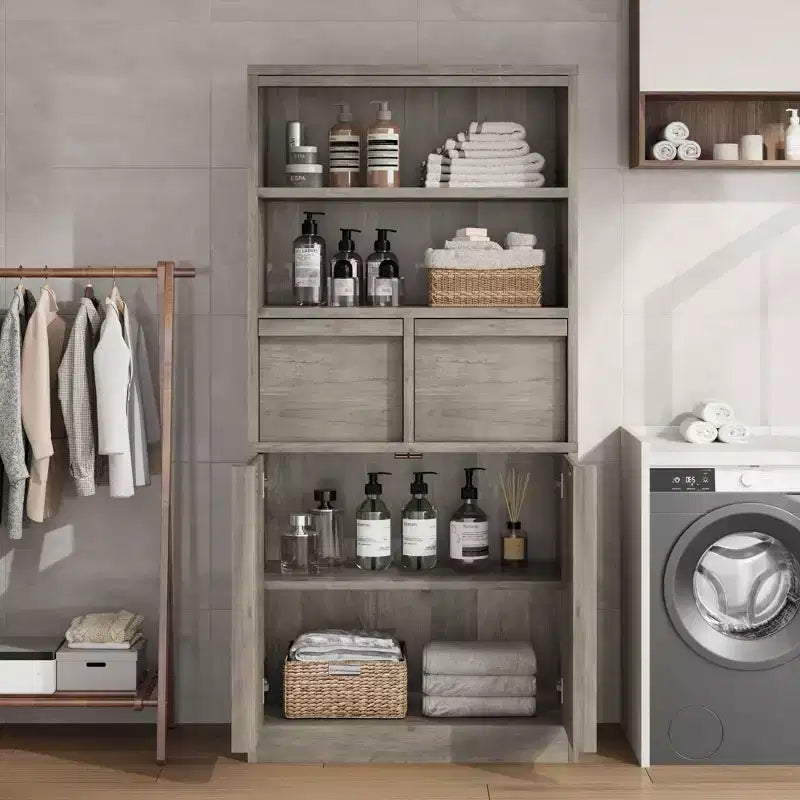 Meuble sous-lavabo 2 tiroirs – Organisateur de rangement au sol indépendant