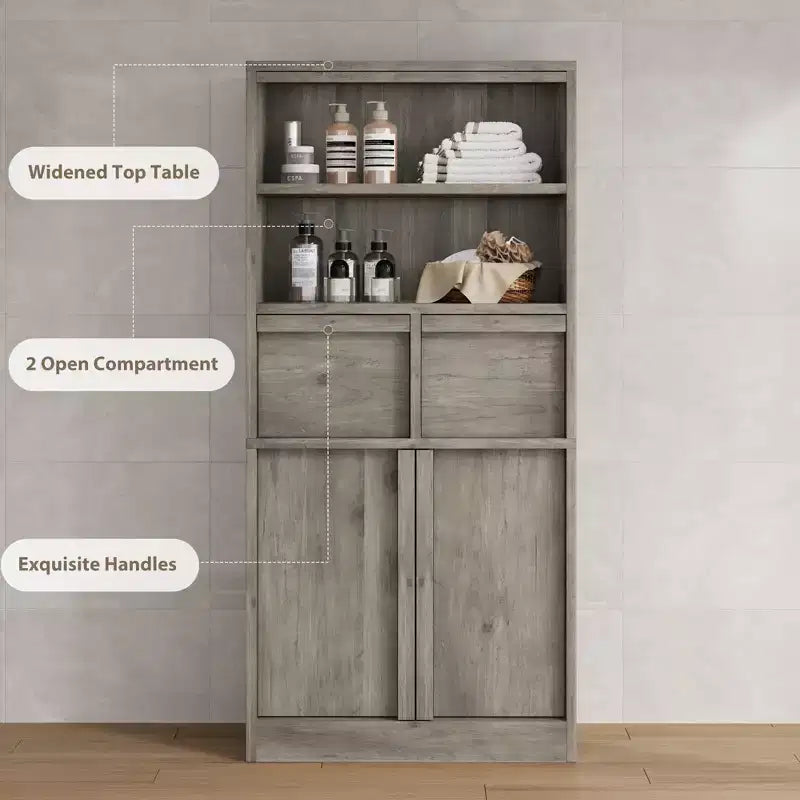 Meuble sous-lavabo 2 tiroirs – Organisateur de rangement au sol indépendant