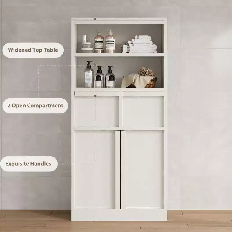 Meuble sous-lavabo 2 tiroirs – Organisateur de rangement au sol indépendant