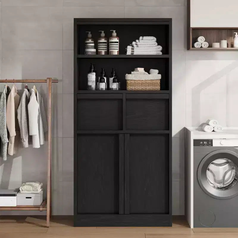 Meuble sous-lavabo 2 tiroirs – Organisateur de rangement au sol indépendant