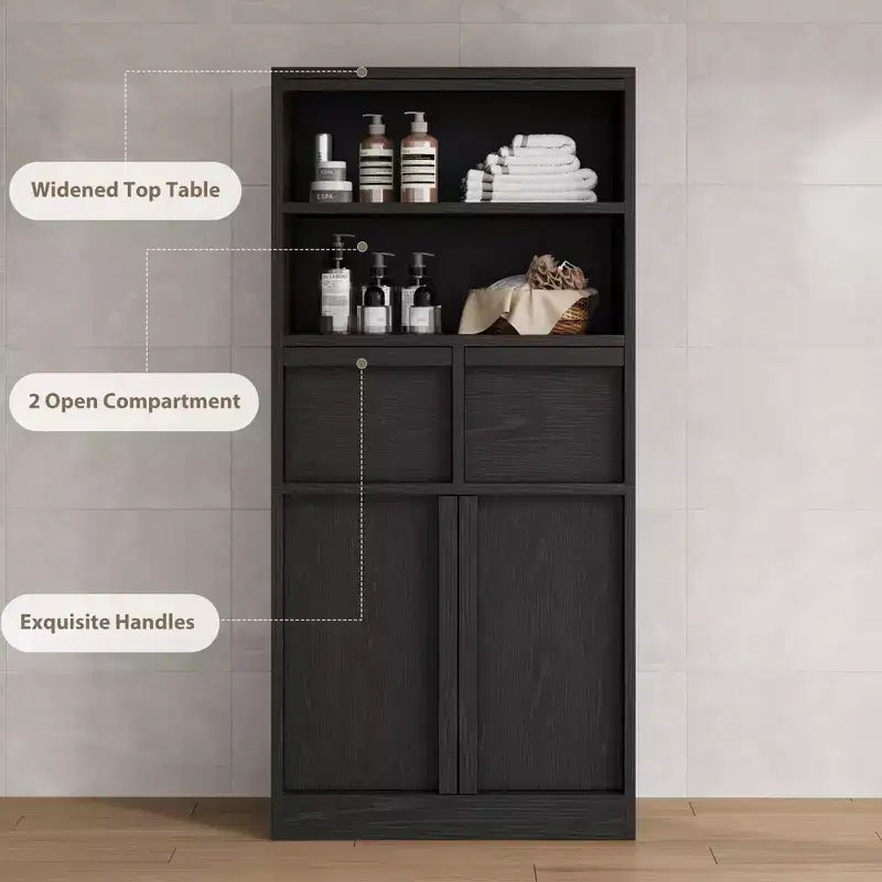 Meuble sous-lavabo 2 tiroirs – Organisateur de rangement au sol indépendant
