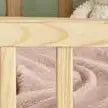 Lit au sol avec sommier à lattes, lit pour enfants en bois massif avec clôture et porte, lit sûr pour le jeu et le sommeil