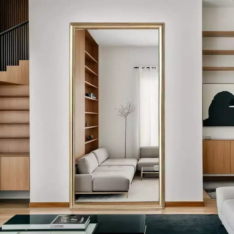 GDFStudio Hal Contemporary 70H Rectangular Full Length Mirror with Artificial Wood Frame