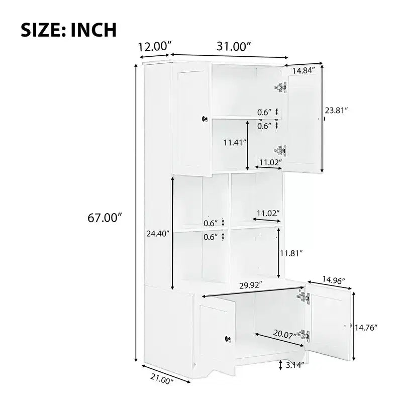 Meuble de rangement de salle de bain grande armoire de rangement autoportante