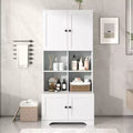 Okak 67 Inch Tall Bathroom Storage Cabinet Large Freestanding Storage Cabinet with 4 Doors and Open Shelves