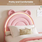 Cadre de lit double avec 4 tiroirs de rangement et lumières LED Lit plateforme rembourré