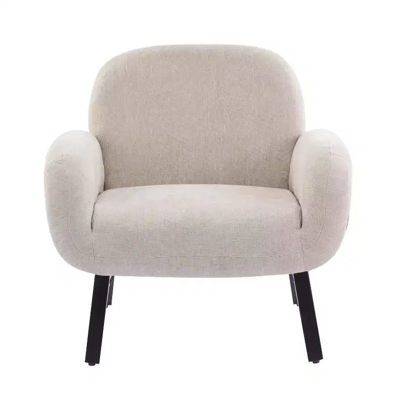 Fauteuil d'appoint confortable en tissu, fauteuil simple en bois, chaise longue