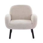 Fauteuil d'appoint confortable en tissu, fauteuil simple en bois, chaise longue