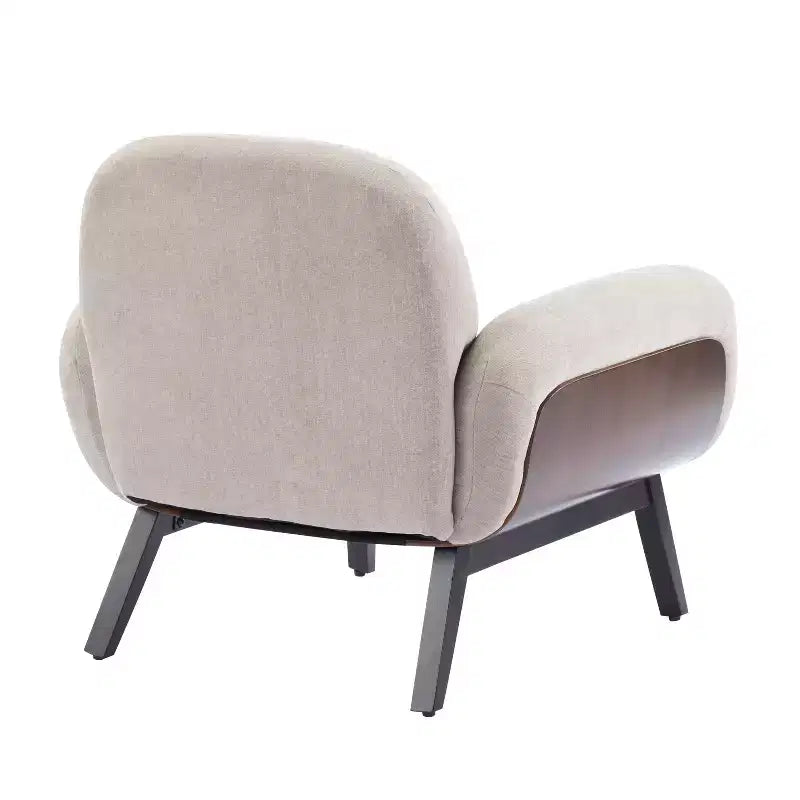 Fauteuil d'appoint confortable en tissu, fauteuil simple en bois, chaise longue