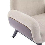 Fauteuil d'appoint confortable en tissu, fauteuil simple en bois, chaise longue