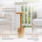 Table d'appoint sur pied de style campagnard pour salon et chambres à coucher, marron, lot de 2