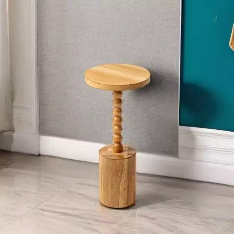 Table d'appoint sur pied de style campagnard pour salon et chambres à coucher, marron, lot de 2