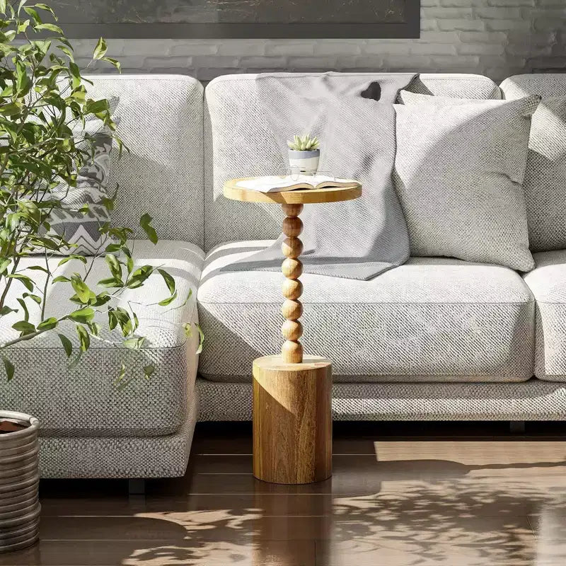 Table d'appoint sur pied de style campagnard pour salon et chambres à coucher, marron, lot de 2