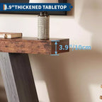 Table console de style ferme à 2 niveaux avec étagères de rangement ouvertes