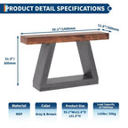 Table console de style ferme à 2 niveaux avec étagères de rangement ouvertes