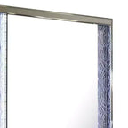 Miroir de commode, moulure motif feuilles avec LED, bois gris foncé