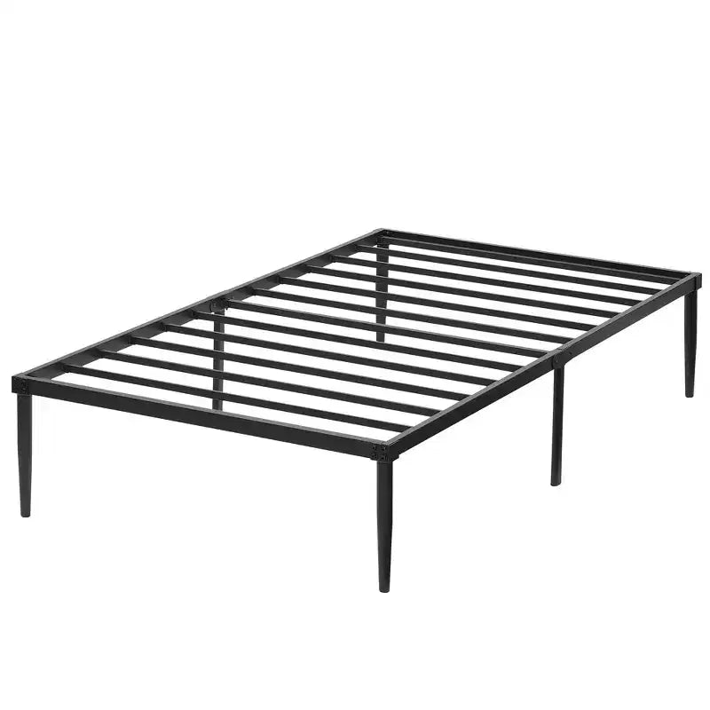 Cadre de lit Robuste en métal Sommier Plateforme Solide Lattes en acier Supports de cadre de lit