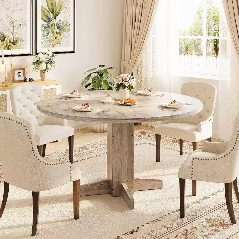 Table à Manger Ronde Style Ferme (Table Uniquement)