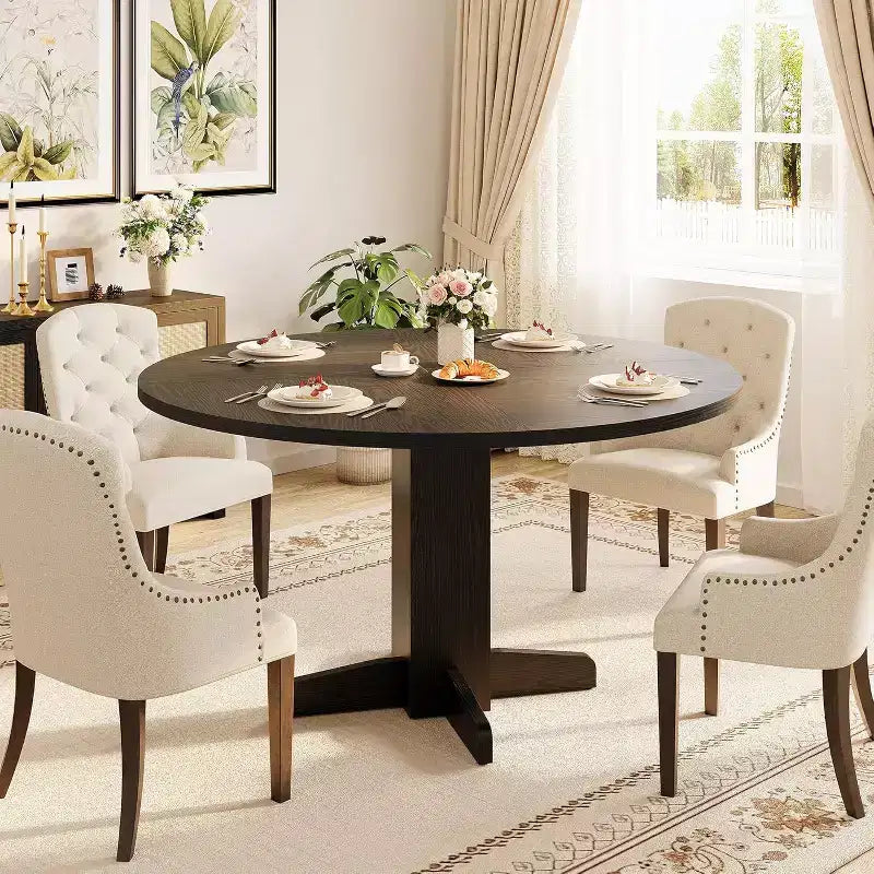 Table à Manger Ronde Style Ferme (Table Uniquement)