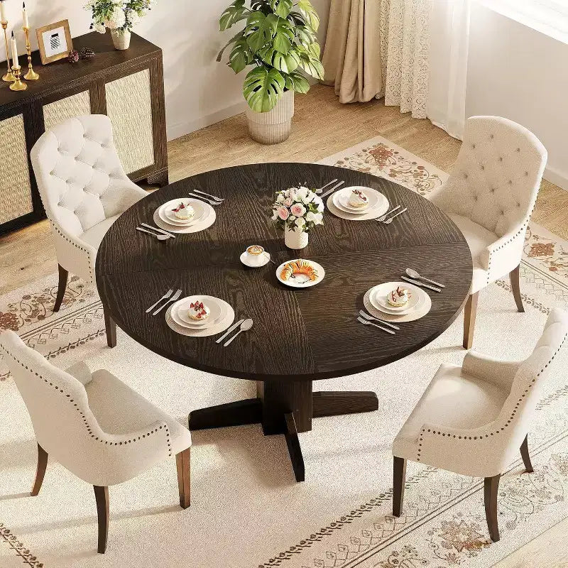 Table à Manger Ronde Style Ferme (Table Uniquement)