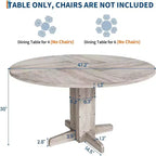 Table à Manger Ronde Style Ferme (Table Uniquement)