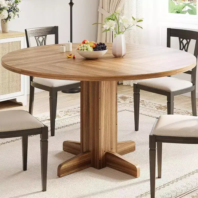 Table à Manger Ronde Style Ferme (Table Uniquement)