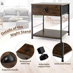 Table de chevet à 2 niveaux, table basse d'appoint pour chambre et salon