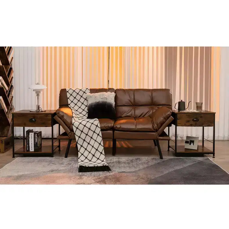 Table de chevet à 2 niveaux, table basse d'appoint pour chambre et salon