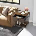 Table de chevet à 2 niveaux, table basse d'appoint pour chambre et salon