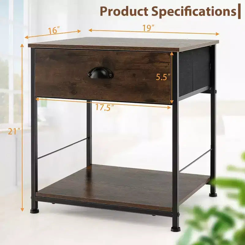 Table de chevet à 2 niveaux, table basse d'appoint pour chambre et salon