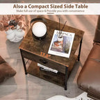Table de chevet à 2 niveaux, table basse d'appoint pour chambre et salon