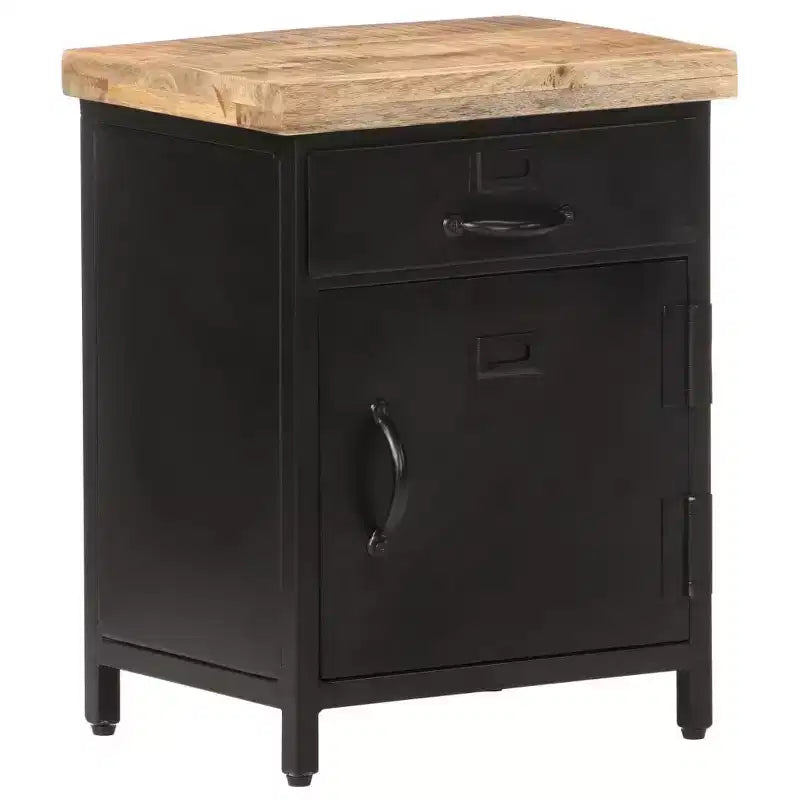 Table de chevet en manguier brut