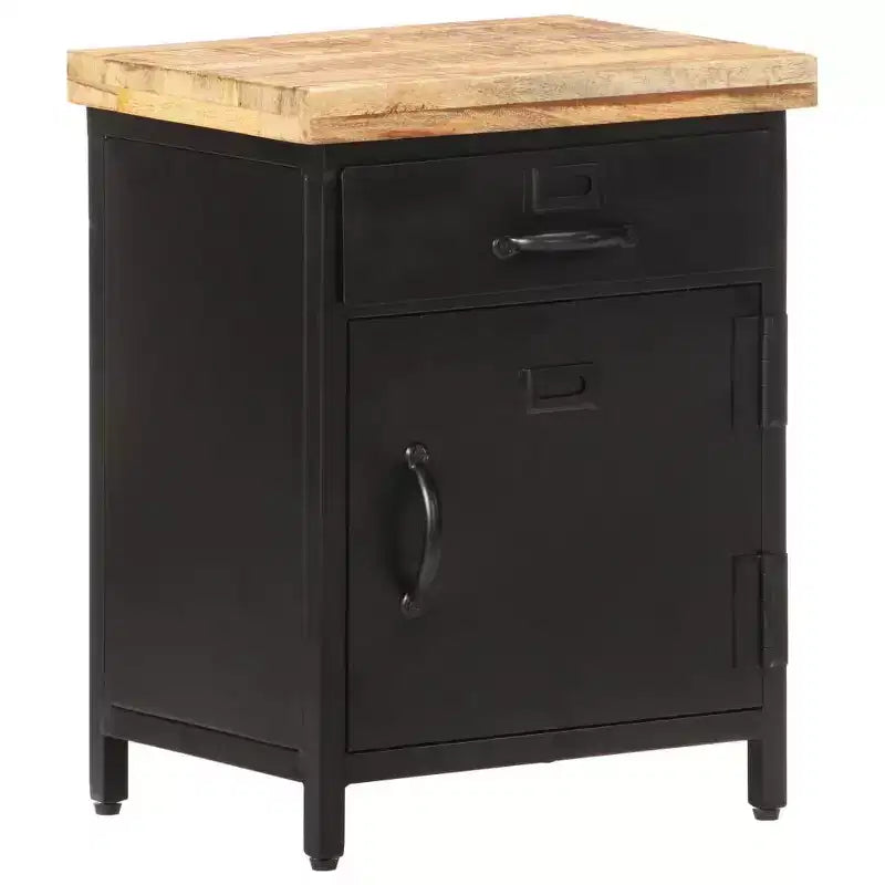 Table de chevet en manguier brut