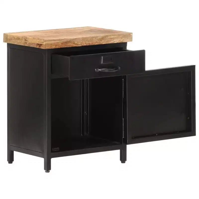 Table de chevet en manguier brut