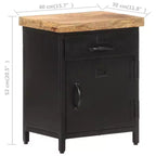 Table de chevet en manguier brut