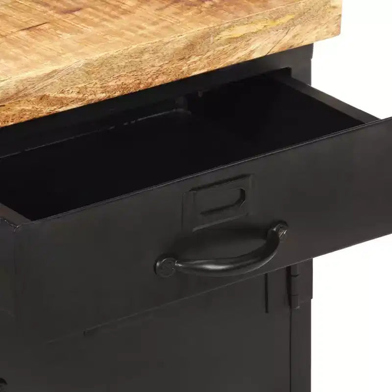 Table de chevet en manguier brut