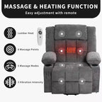 Fauteuil inclinable électrique de relaxation à 3 positions avec massage et fonction de levage