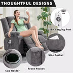 Fauteuil inclinable électrique de relaxation à 3 positions avec massage et fonction de levage