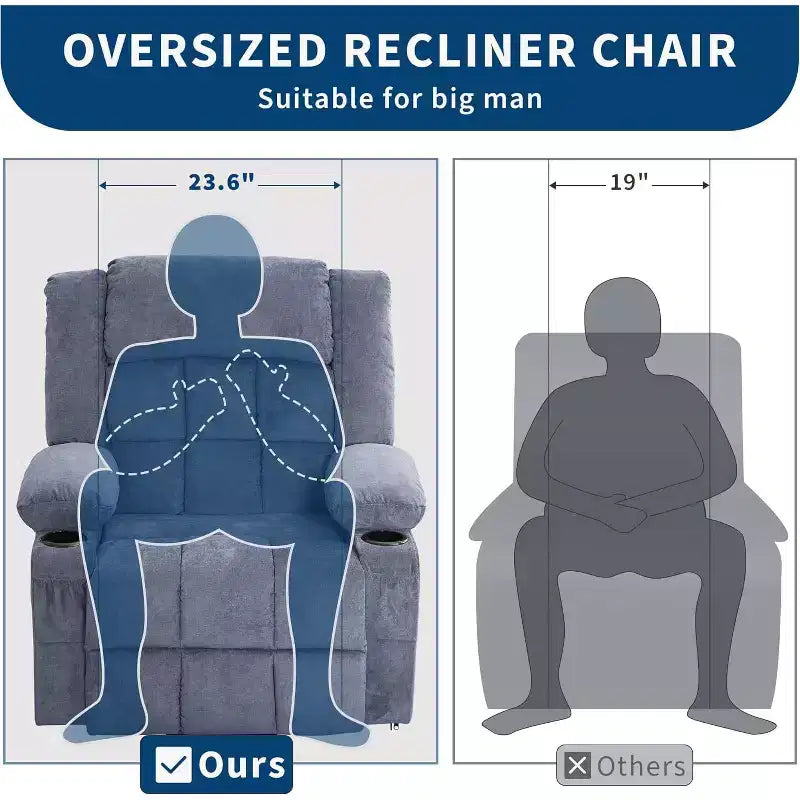 Fauteuil inclinable électrique de relaxation à 3 positions avec massage et fonction de levage
