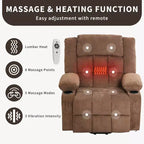 Fauteuil inclinable électrique de relaxation à 3 positions avec massage et fonction de levage