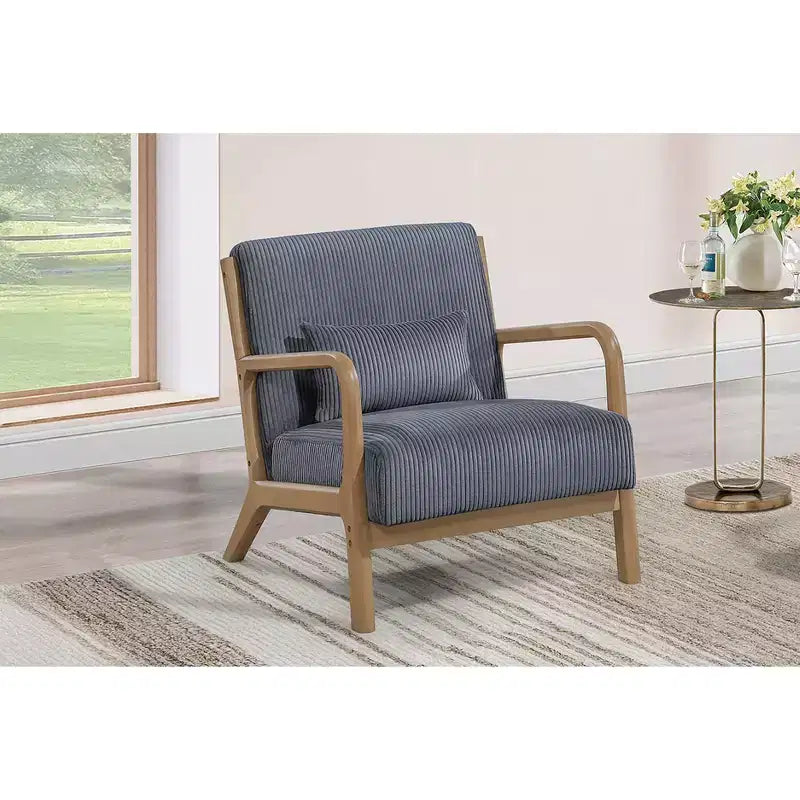 TUYOHW Modern Accent Chair Armchair with Low Profile Design Soft Corduroy Upholstery Matching Pillow Lounge Chair for Living Room Reading Nook